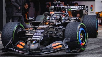 Norris, en el McLaren en Barcelona.