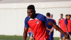 Samu, primer entrenamiento con el grupo en el Atlético.