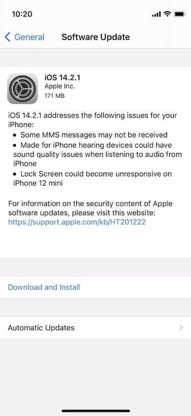 iOS 14.2.1 soluciona el fallo de la pantalla de bloqueo en iPhone Mini