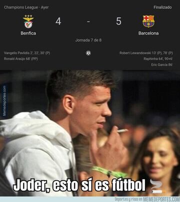 Szczesny no sale bien parado en los memes de las remontadas