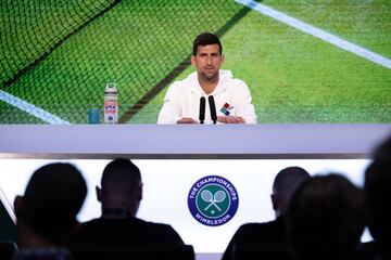 Serbia's Novak Djokovic during the press conference