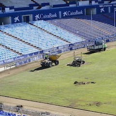 El nuevo césped de La Romareda se colocará el miércoles