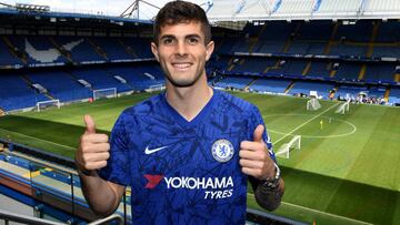 Christian Pulisic en su presentaci&oacute;n con Chelsea