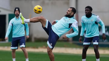 Borja Iglesias, en una sesión de esta semana.