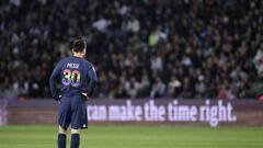 Paris (France), 13/05/2023.- Paris Saint Germain's Lionel Messi in action during the French Ligue 1 soccer match between PSG and AC Ajaccio at the Parc des Princes stadium in Paris, France, 13 May 2023. (Francia) EFE/EPA/CHRISTOPHE PETIT TESSON
