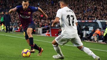 Jordi Alba (izquierda) y Lucas V&aacute;zquez (derecha), dos de los canteranos que se pueden enfrentar en la ida de la Copa.