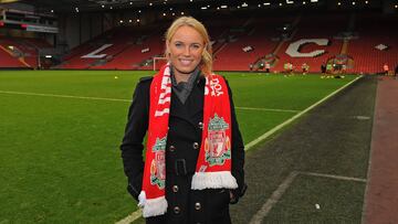 Caroline Wozniacki, tenista danesa y seguidora del Liverpool.