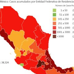 Mapa y casos de coronavirus en México por estados hoy 13 de mayo