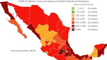Mapa y casos de coronavirus en México por estados hoy 13 de mayo