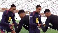 Bellingham and Alexander-Arnold have a blast in England training with wild reflex drill