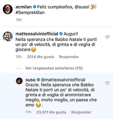 Pulla de Suso a Matteo Salvini