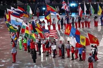 Futurista y colorida ceremonia de clausura de los Juegos Olímpicos de Invierno disputados en PyeongChang (Corea del Sur).