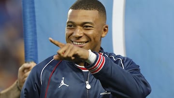 Mbappé, en el último partido del PSG contra el Estrasburgo.