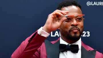 Former French football player Patrice Evra poses on the red carpet prior to the 2023 Laureus World Sports Awards ceremony in Paris on May 8, 2023. (Photo by JULIEN DE ROSA / AFP)