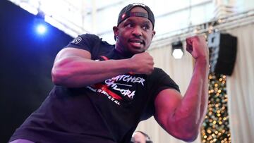 Dillian Whyte antes de su combate con Dereck Chisora en Londres.