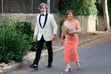 Natalia de la Vega y su marido, Carlos Escario, en la boda de David Summers y Christine Cambeiro.