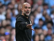 The Manchester City manager spoke about City’s prospects of winning a domestic treble.