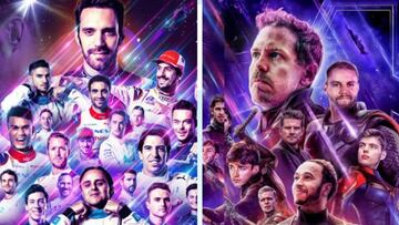 A la izquierda el cartel de la Fórmula E y a la derecha el de la F1.