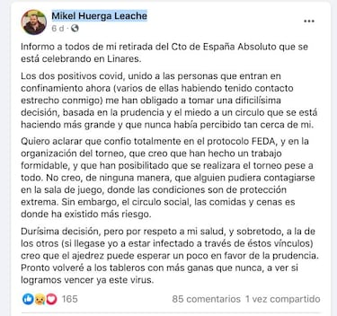 Los Campeonatos de Espa?a de Ajedrez, foco de contagio del coronavirus