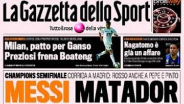 Messi copa las portadas de los diarios deportivos europeos.