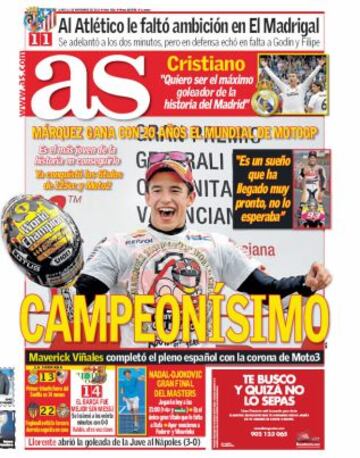 Las portadas de AS de noviembre