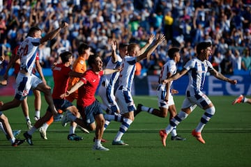 Los jugadores del Leganés celebran el ascenso a Primera División.