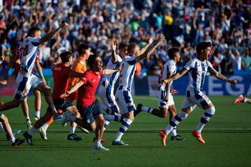 Los jugadores del Leganés celebran el ascenso a Primera División.