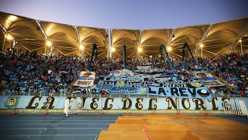 Futbol, Deportes Iquique vs Union Espanola.
Fecha 5, Campeonato Nacional 2025.
Hinchas de Deportes Iquique alientan a su equipo durante el partido de primera division ante Union Espanola disputado en el estadio Tierra de Campeones de Iquique, Chile.
16/03/2025
Alex Diaz/Photosport
Soccer, Deportes Iquique vs Union Espanola.
Date 5, National Championship 2025.
Deportes Iquique fans cheer on their team during the first division match against Union Espanola at the Tierra de Campeones stadium in Iquique, Chile.
16/03/2025
Alex Diaz/Photosport