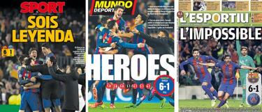 La prensa de Barcelona se rinde a la proeza cul¨¦