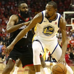Fantástico Harden (41), mejor Durant (37) y 1-0 Warriors