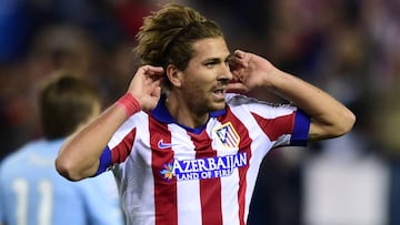 Cerci celebra el único gol que marcó con el Atlético.