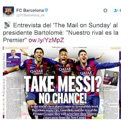 El lapsus del Barça en Twitter: "Presidente Bartolomé"