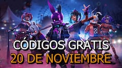 Free Fire | Códigos de hoy jueves 20 de noviembre de 2025: recompensas gratis
