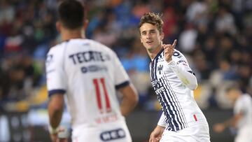 AME1898. PACHUCA (MÉXICO), 12/03/2023.- Jordi Cortizo de Monterrey celebra un gol ante Pachuca, durante un partido correspondiente a la jornada 11 del torneo Clausura 2023 de la Liga MX del fútbol mexicano, hoy, en el estadio Hidalgo de la ciudad de Pachuca (México). EFE/ David Martínez Pelcastre
