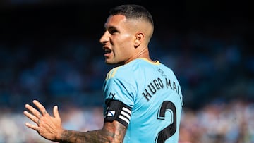 Hugo Mallo, durante el partido entre el Celta y el Espanyol disputado en Balaídos el pasado mes de agosto.