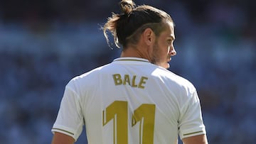 MADRID, SPAIN - OCTOBER 05: Gareth Bale of Real Madrid looks on during the Liga match between Real Madrid CF and Granada CF at Estadio Santiago Bernabeu on October 05, 2019 in Madrid, Spain. (Photo by Denis Doyle/Getty Images)