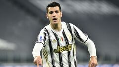 Soccer Football - Serie A - Juventus v Lazio - Allianz Stadium, Turin, Italy - March 6, 2021 Juventus&#039; Alvaro Morata celebrates scoring their second goal REUTERS/Massimo Pinca