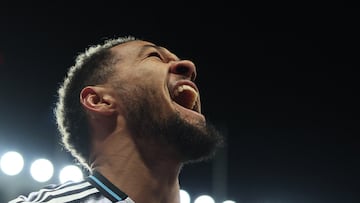 Soccer Football - UEFA Champions League - Play Off - Second Leg - Newcastle United v Qarabag - St James' Park, Newcastle, Britain - February 24, 2026 Newcastle United's Joelinton celebrates scoring their second goal REUTERS/Scott Heppell