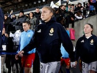 Angeldahl, en un partido con el Real Madrid.