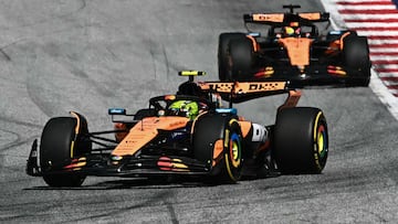 Lando Norris y Oscar Piastri (McLaren MCL39). Spielberg, Austria. F1 2025.