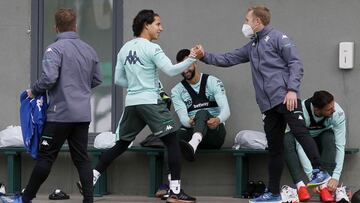 Lainez, en un entrenamiento.
