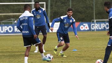 Entrenamiento Deportivo de La Coru&ntilde;a. Salva Ruiz,  Uche