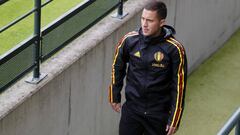 Hazard, entrenamiento de B&eacute;lgica.