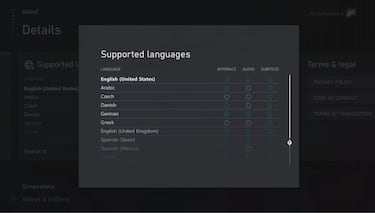 Xbox indicará en qué idiomas están los juegos en su tienda