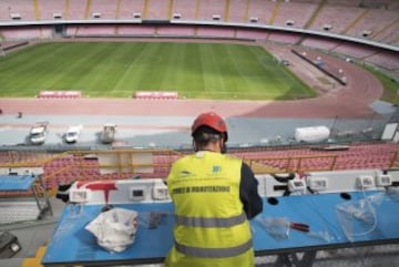 El estadio Sao Paolo del Napoli ha sufrido unas mejoras para el próximo partido.