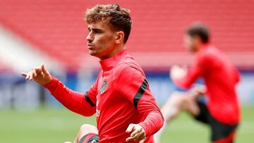 MADRID, 14/09/2021.- El delantero franc&eacute;s del Atl&eacute;tico de Madrid Antoine Griezmann durante el entrenamiento realizado este martes en el Estadio Wanda Metropolitano, en Madrid. EFE/atleticodemadrid.com *****SOLO USO EDITORIAL/SOLO DISPONIBLE 