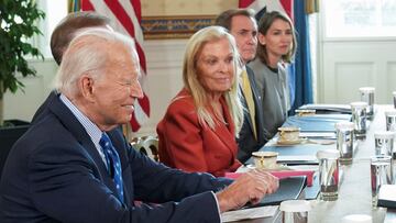 U.S. President Joe Biden reacts during a meeting with Britain's Prime Minister Keir Starmer (not pictured) at the White House in Washington, U.S., September 13, 2024. REUTERS/Kevin Lamarque
