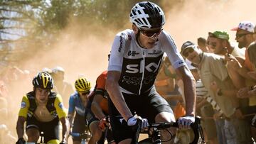 Cycling - Tour de France - The 175.5-km Stage 12 from Bourg-Saint-Maurice Les Arcs to Alpe d’Huez - July 19, 2018 - Great Britain's Christopher Froome rides through the so-called "Dutch Corner" in the ascent to l'Alpe d'Huez