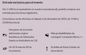 Bonus exclusivo para los usuarios que compren una entrada del evento Día de Megaincursiones: Camino a Hoenn en Pokémon GO