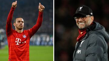 Thiago Alcántara y Jurgen Klopp.